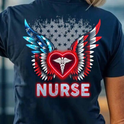 Nurse Heart Wings Apparel - USA Flag Medical